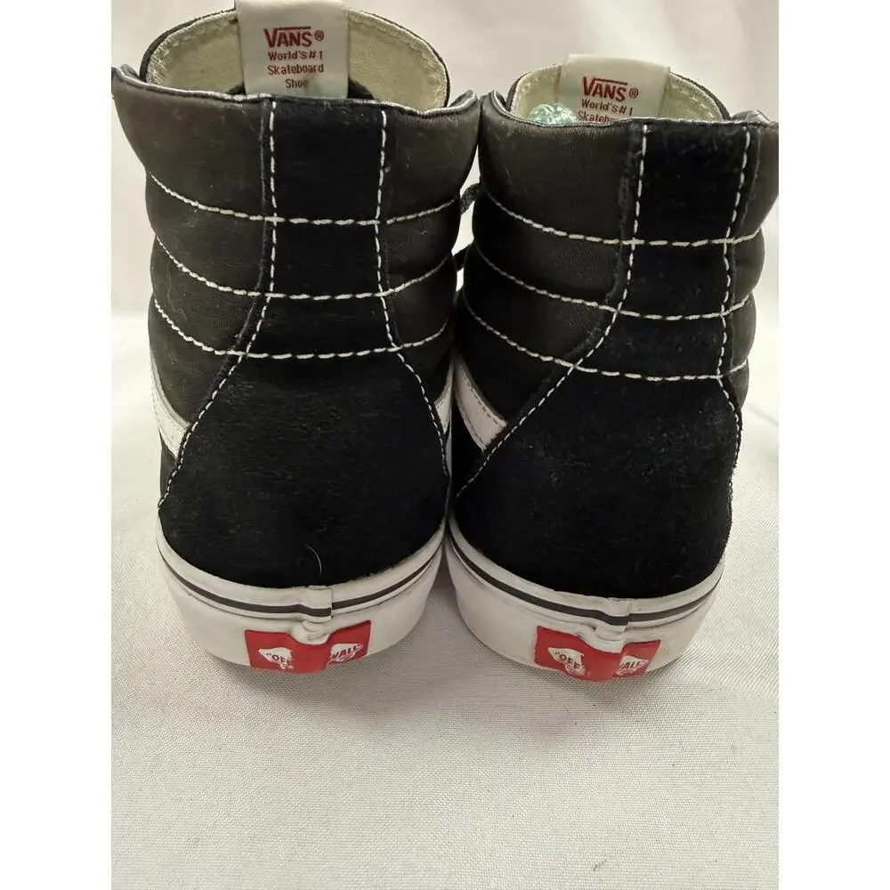 Vans Sk8 Hi Black White Stripe High Top Skate Shoes Mens 8.5 Womens 10